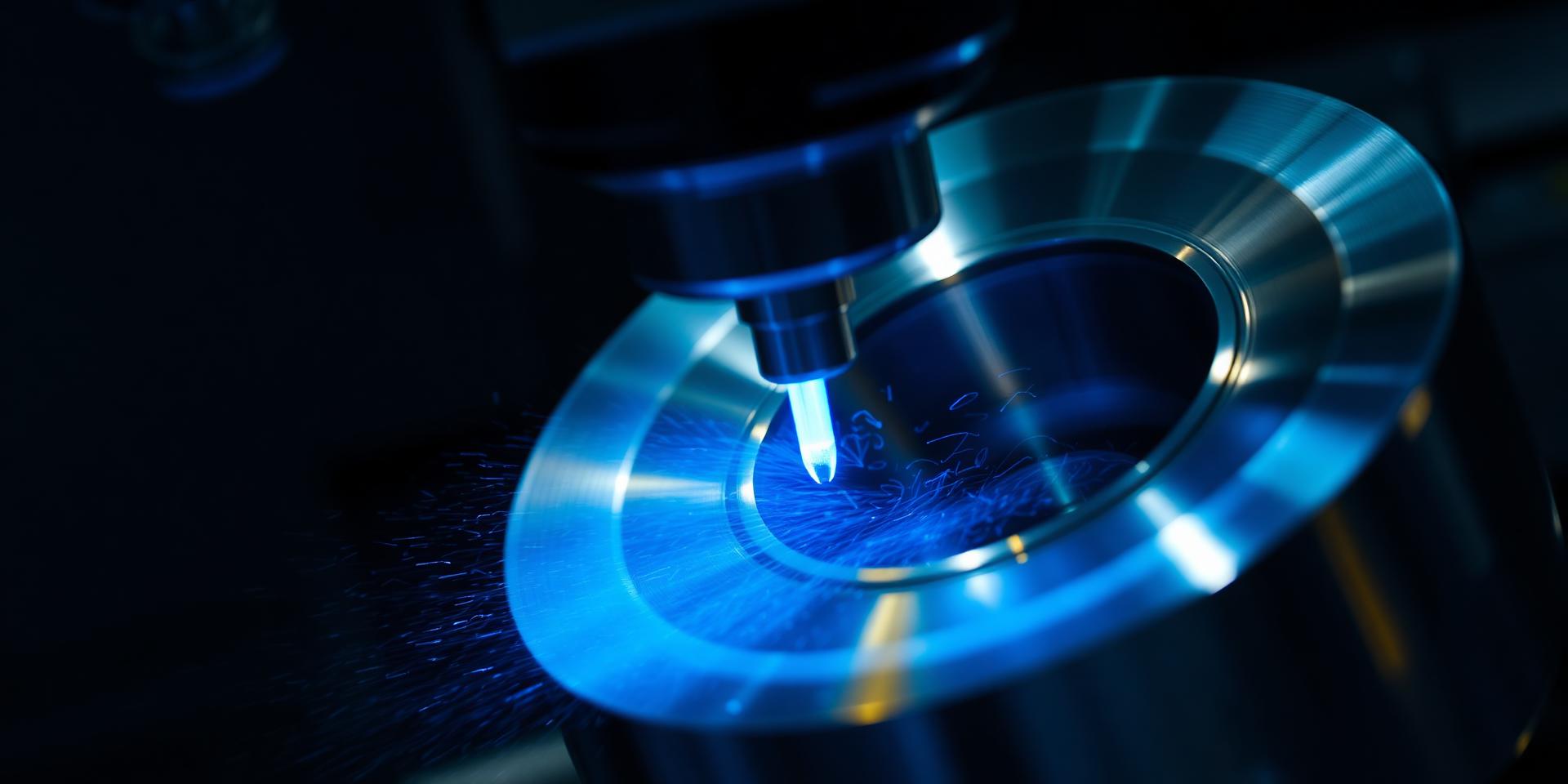Five-axis CNC machine cutting a titanium aerospace component